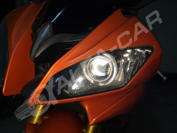 Yamaha R6. Билинзы + RGB-ангельские глазки производства Alfa-Car